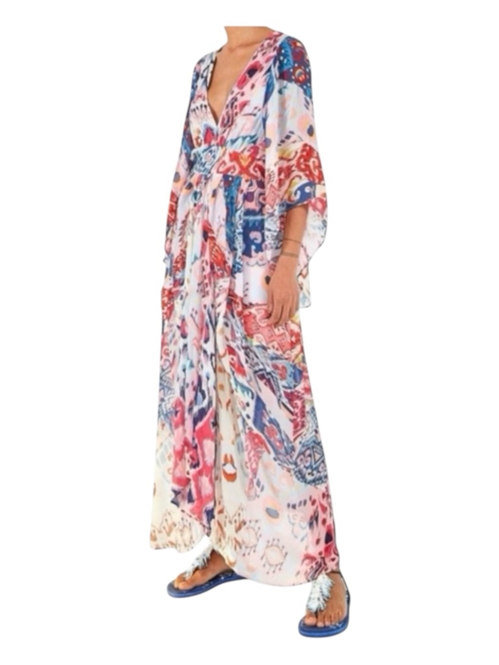 FARM RIO Boboikat Maxi Dress, Multicolored, Size S.